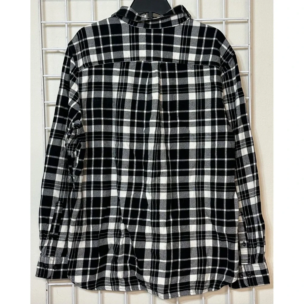 The North Face Mens Plaid Flannel Shirt Jacket Black‎ White XL